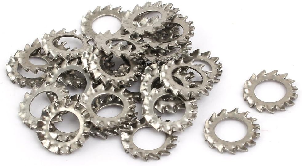 8mm Inner Dia 304 Stainless Steel External Serrated Lock Washers Gasket 30pcs