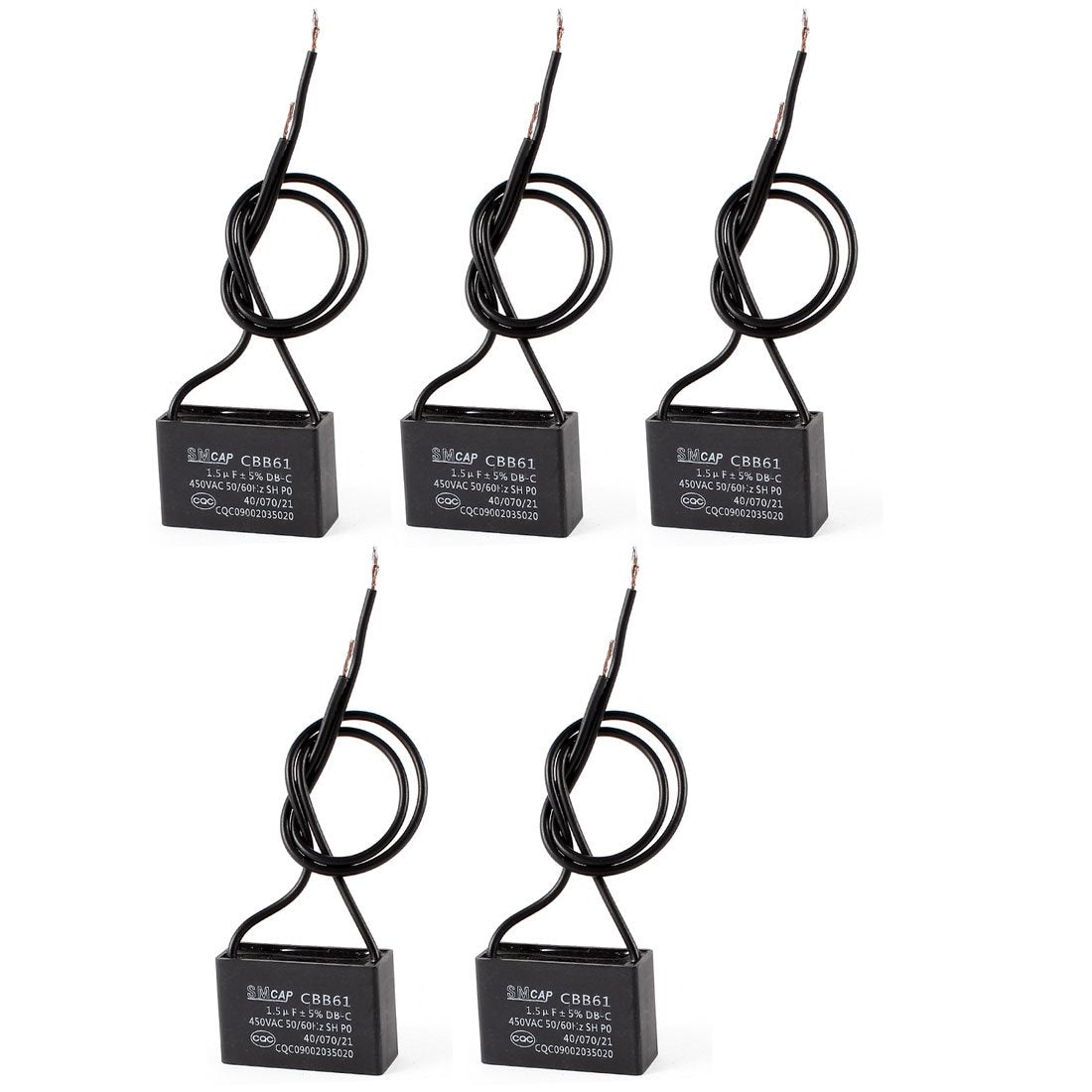 a13112800ux0030 5 Piece CBB61 AC 450V 1.5uF 5% Tolerance Fan Motor Running Capacitor
