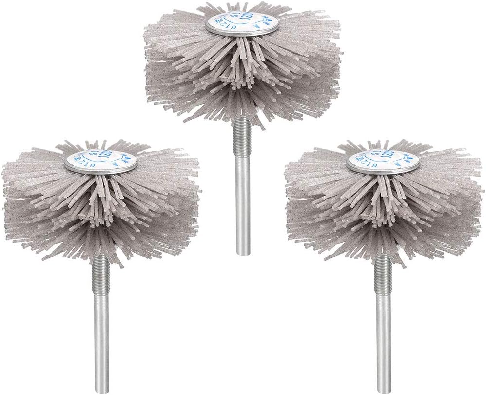Abrasive Nylon Wheels Brush 120 Grits with 1/4 Inch Shank for Polish Grinder 3pcs
