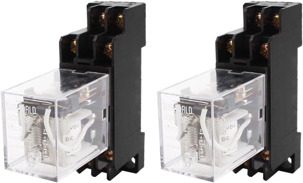 2PCS JQX-13F DC12V Coil DPDT 8Pin Power Electromagnetic Relay w Socket