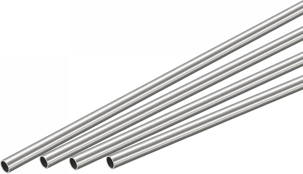 304 Stainless Steel Round Tube 3mm OD 0.6mm Wall Thickness 300mm Length 4 Pcs