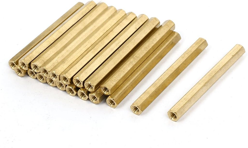 M4x60mm Female Thread Insulated Brass Standoff Hexagonal Spacer 20pcs