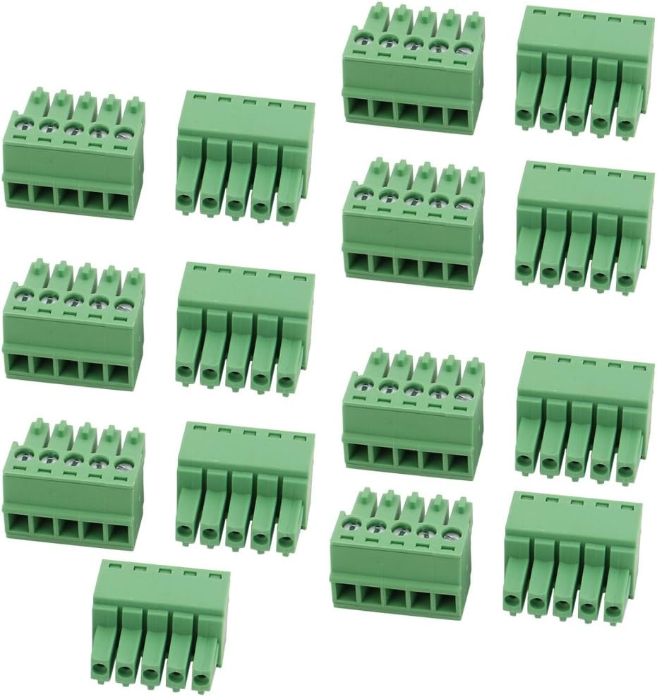 15 Pcs LC1 AC300V 8A 3.5mm Pitch 5P PCB Terminal Block Wire Connection