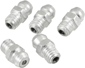 M6x1 Male Thread Straight Metal Grease Nipple Zerk Nozzle 5 Pcs