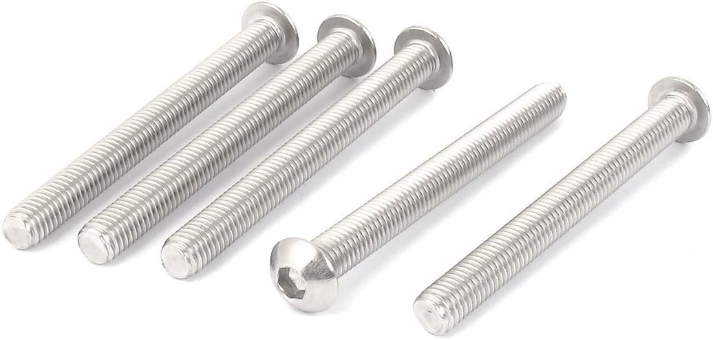M8 x 80mm Stainless Steel Button Head Socket Cap Screw 5 Pcs
