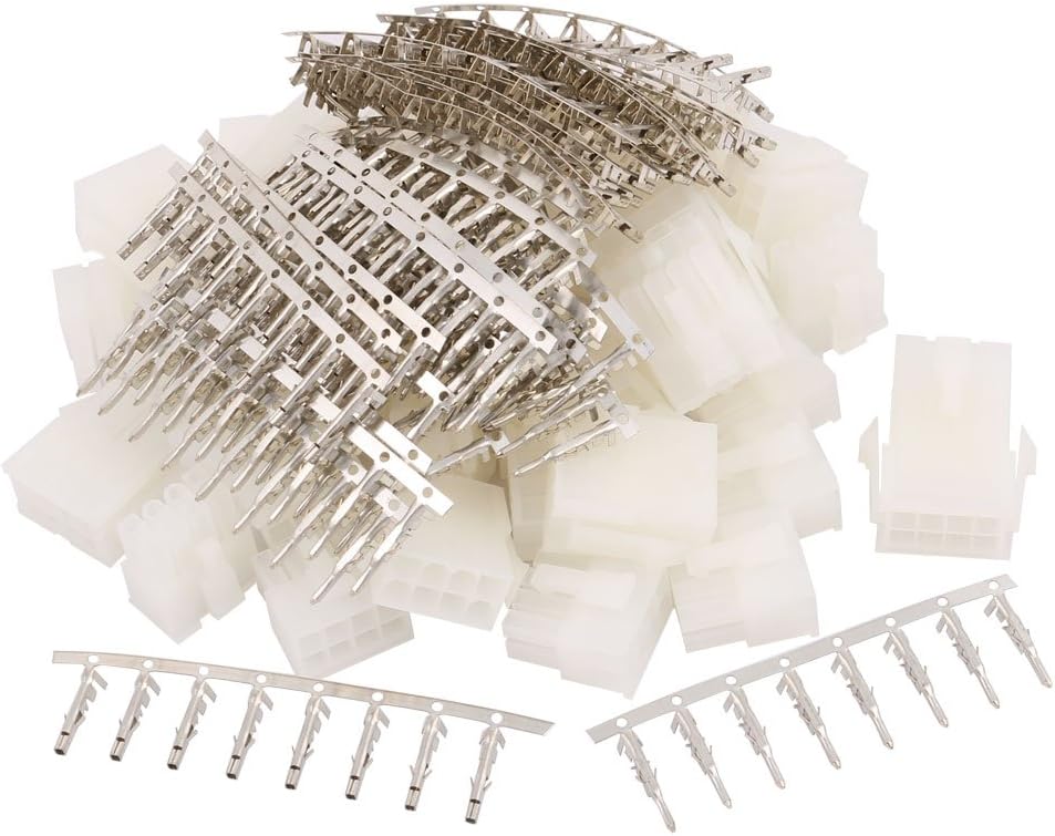 20 Pair White Plastic Dual 8 Pin Male + Female 4.2mm Pitch + 8 Pin Terminal PC PSU ATX Connector