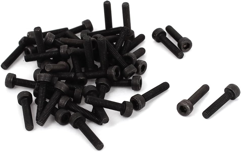 50Pcs 3mm x 16mm Metal Hexagon Socket Head Cap Screws Bolts 19mm Length