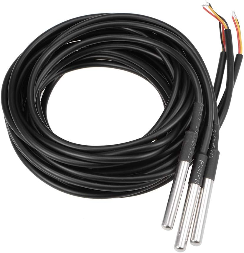 DS18B20 Temperature Sensor Waterproof Digital Thermal Probe Temp Sensor 2M 3 Pcs