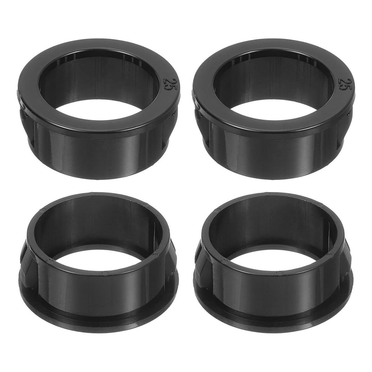 12 Pcs Cable Snap Bushing Grommet, 1" Mounting Dia Black Round Nylon Snap in Cable Grommet Protector, Plastic Cable Hole Grommets for Wiring