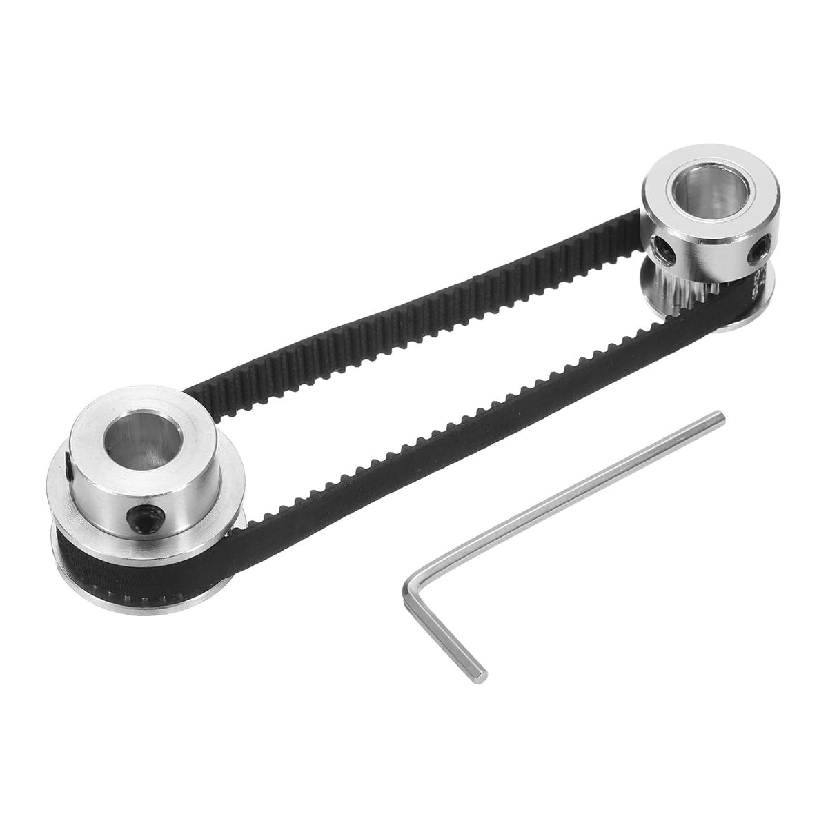 GT-2 Synchronous Wheel 20&30 Teeth 8mm Bore, Aluminum Alloy Timing Pulley Wheel with 1Pcs Length 200mm, Width 6mm Belt for 3D Printer, CNC Machine (20-30T-8B-6)