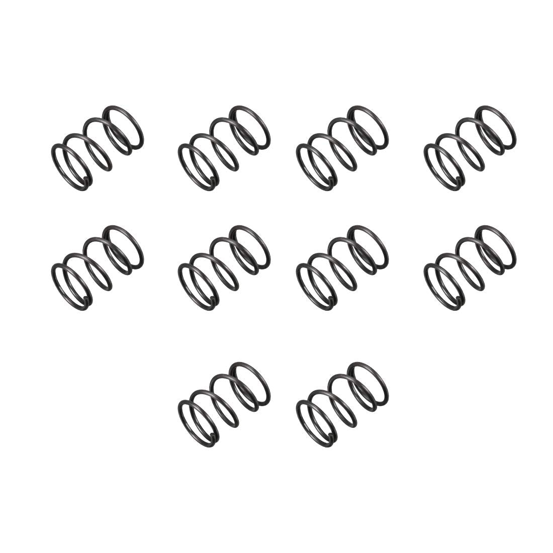 Compression Spring - 1.2mm Wire Dia, 14mm OD, 20mm Free Length Spring Steel Extension Spring,Black,10Pcs