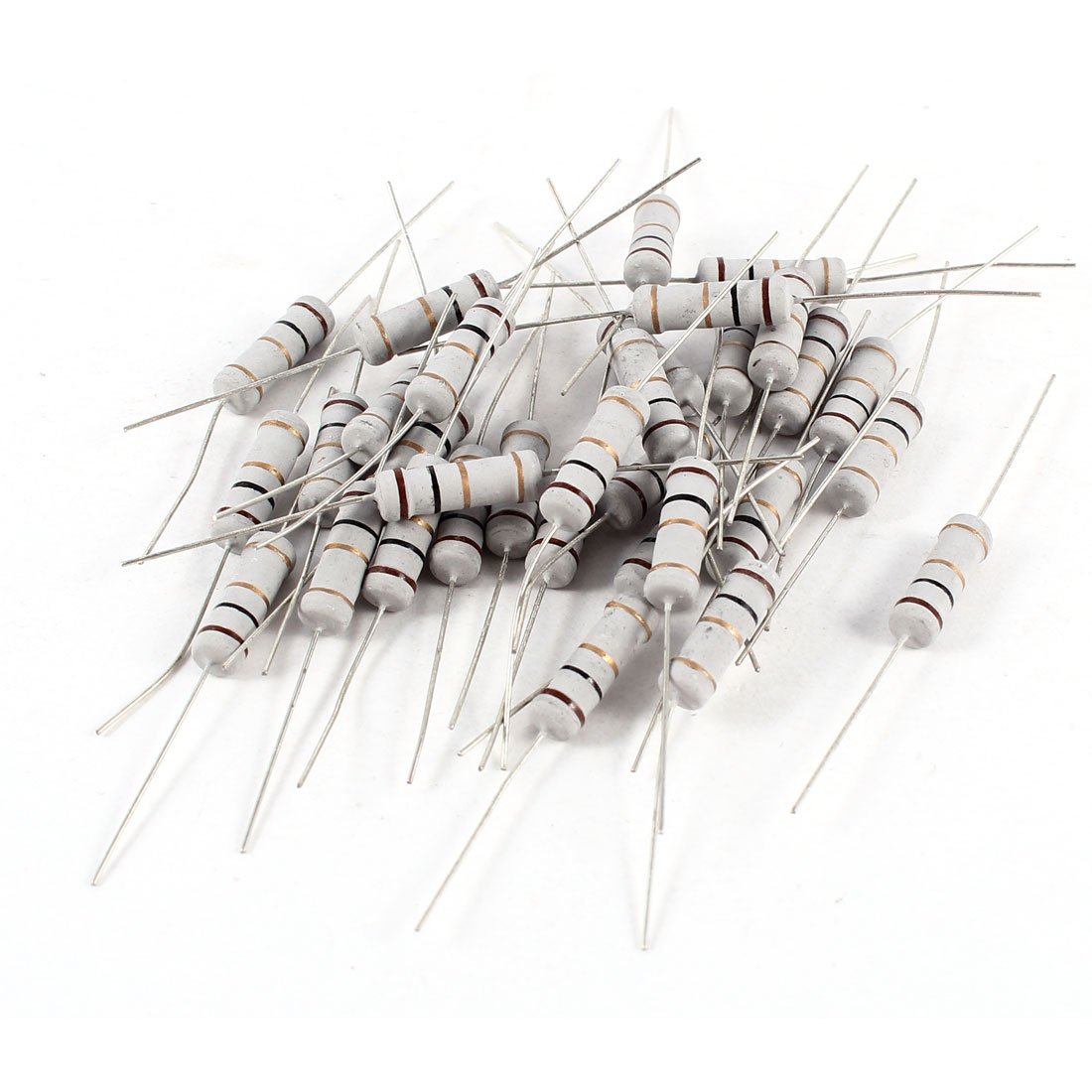 a14052200ux0217 30 Piece 2WW 1 Ohm 5% Tolerance Axial Lead Carbon Film Resistors, 0.2 inches Width, 2.48 inches Length