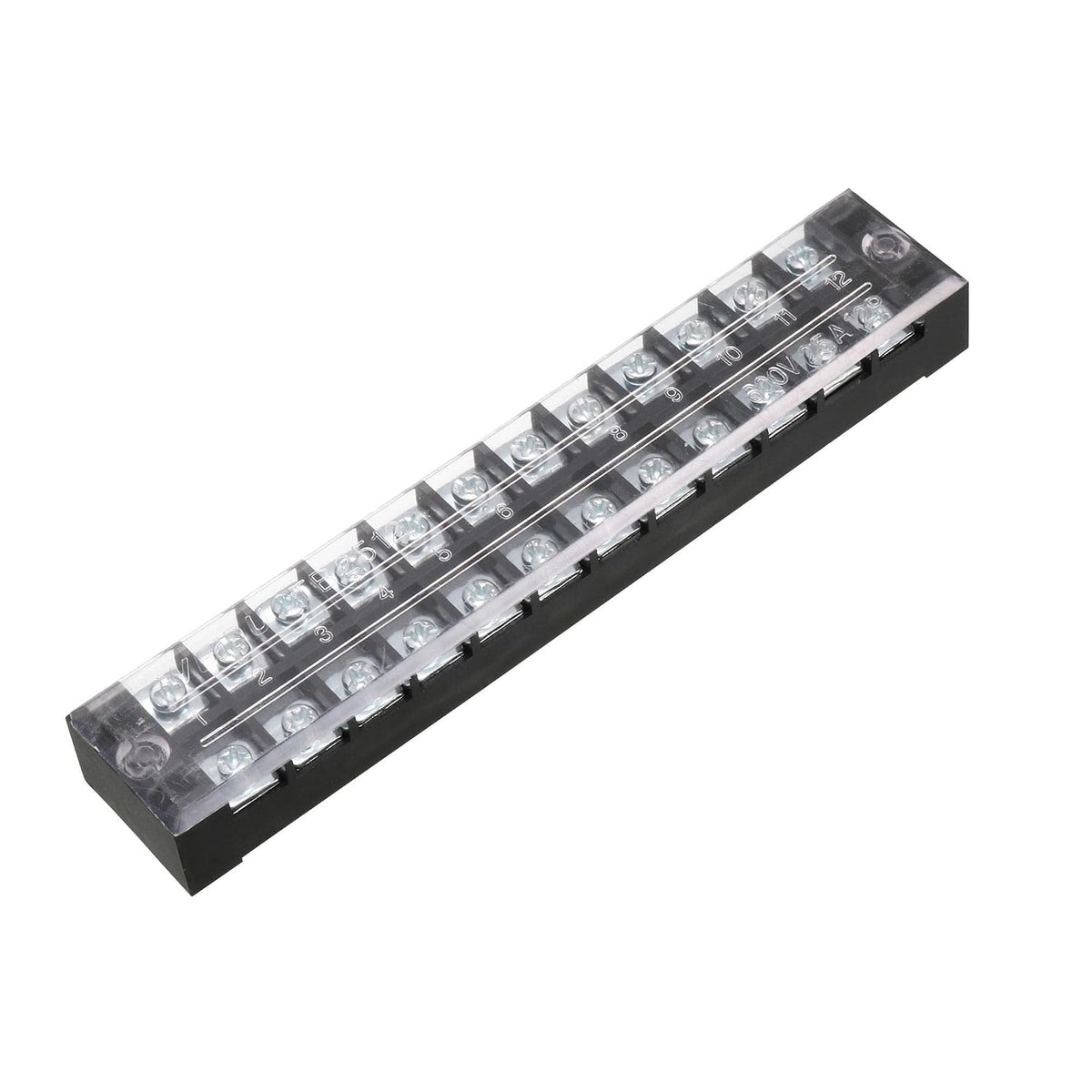 a13052800ux0615 600V 25A Double Rows 12P 12 Positions Covered Barrier Screw Terminal Block