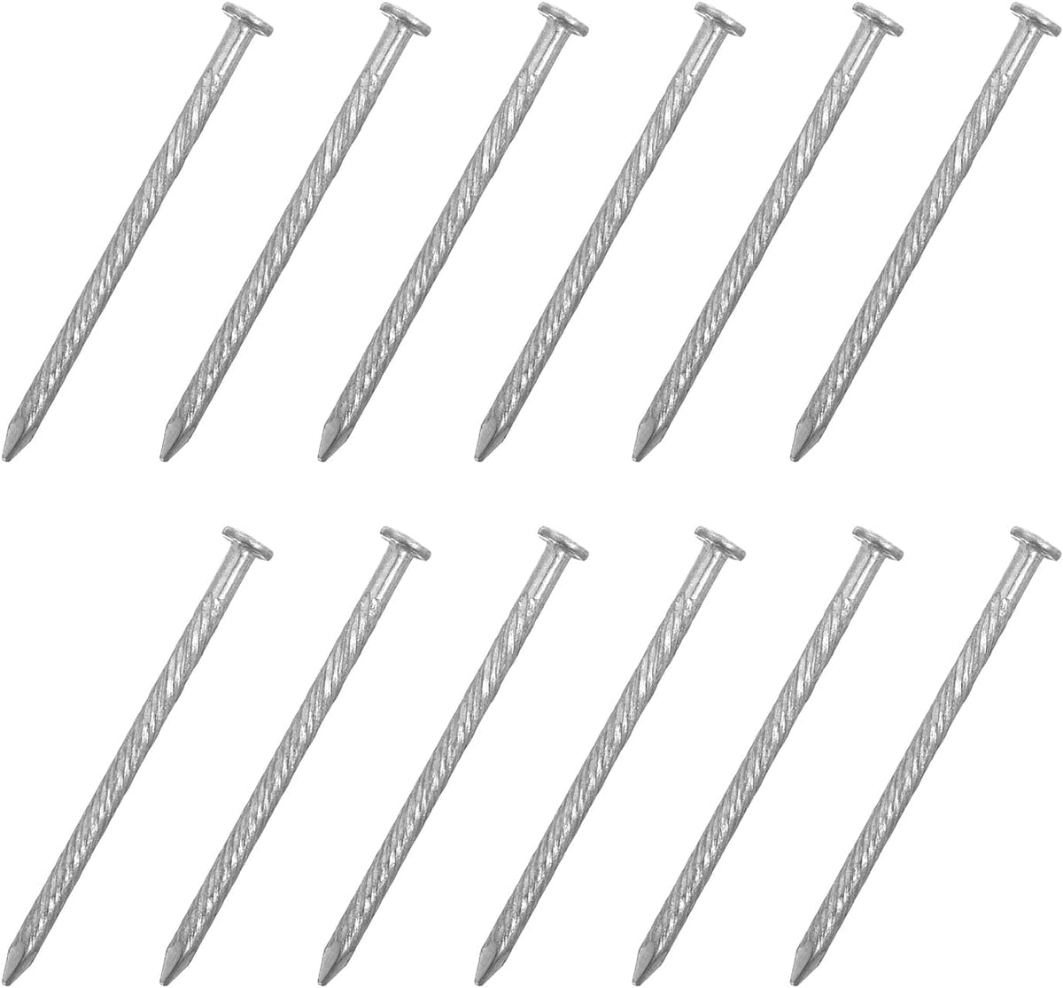 25Pcs Fence Deck Nails, 1 9/16 Inch 304 Stainless Steel Spiral Deck Nail Spiral Shank Spikes for House Floor Repairing Wall Woodworking, Silver