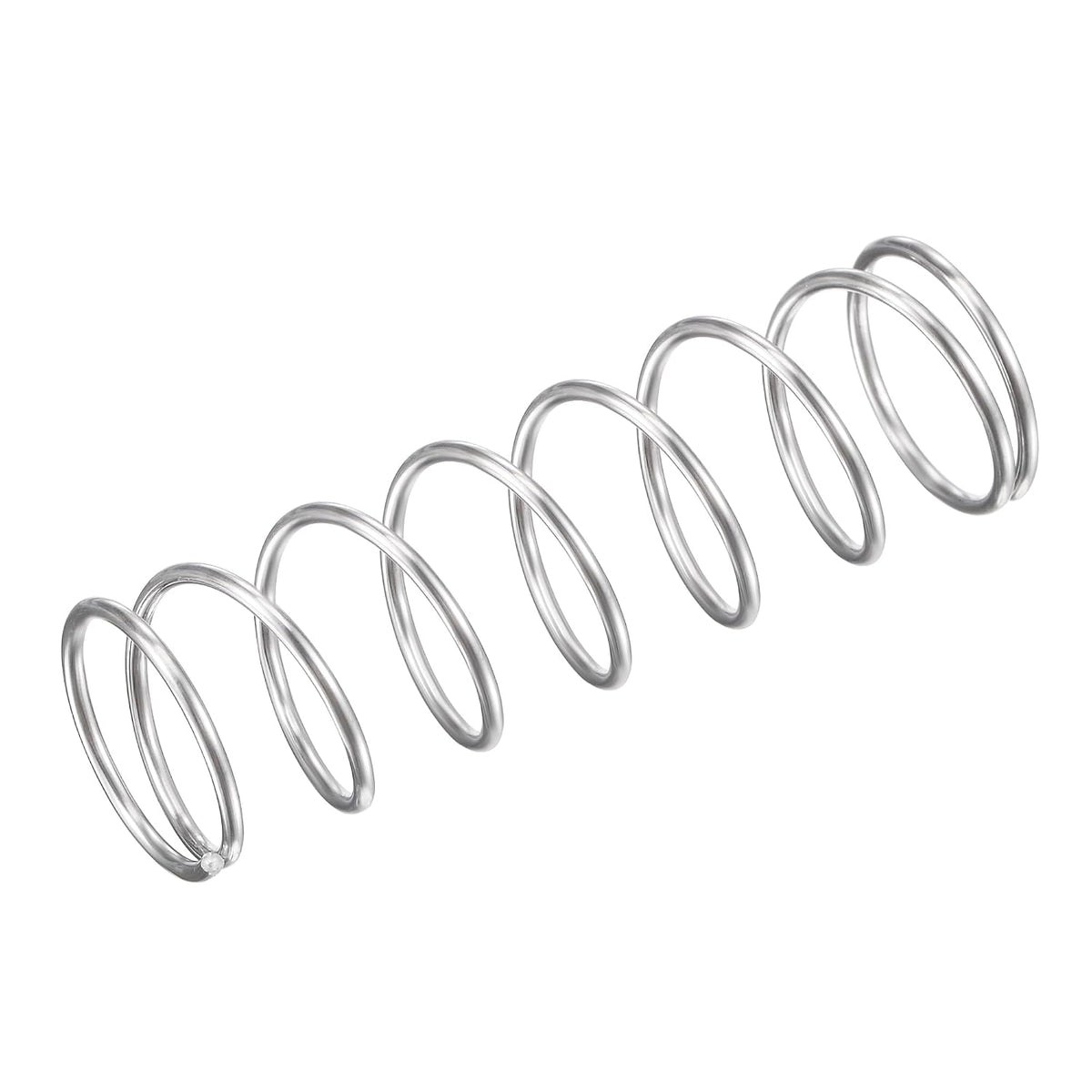 Compression Spring,304 Stainless Steel,16mm OD,1.2mm Wire Size,9mm Compressed Length,50mm Free Length,15.7N Load Capacity, Silver Tone,10pcs