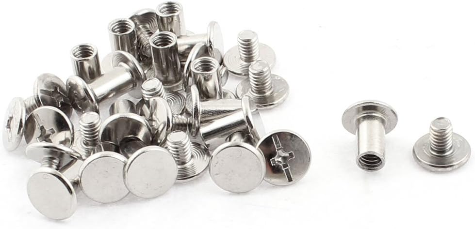 Screw Post Female 5x15mm Belt Buckle Binding Bolts Leather Fastener 15 Sets