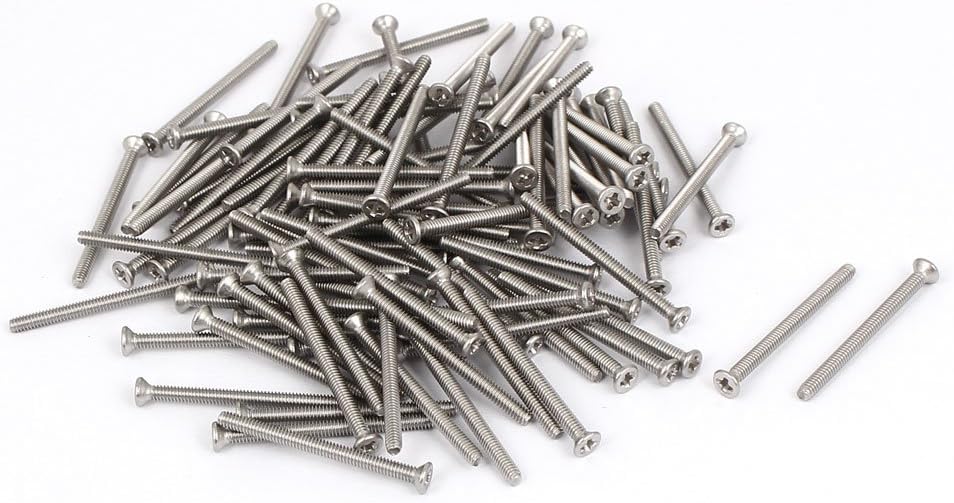 M2-0.4 x 25mm Fine Thread Stainless Steel Phillips Flat Countersunk Head Screws 100pcs