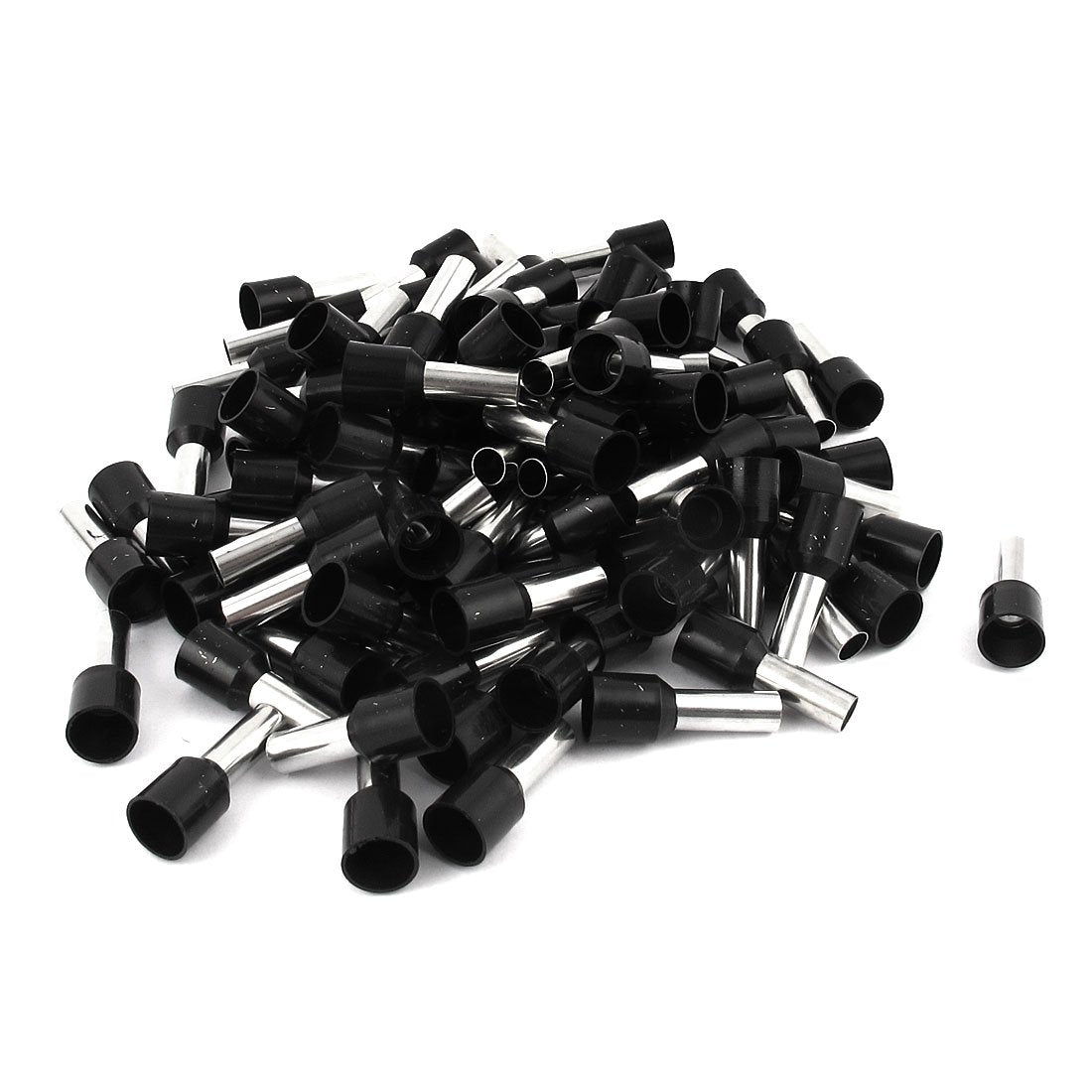 Insulated Ferrule Terminal Wire Connector E10-12 8AWG with 100 Piece, Black