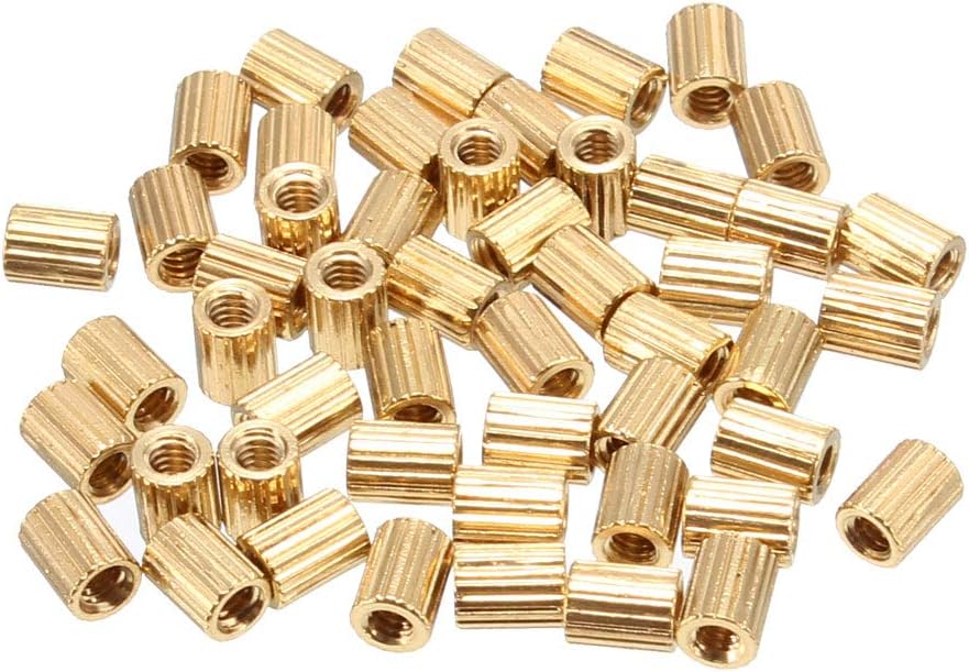 50pcs Brass Round Straight PCB Pillar Female Thread Standoff Spacer M2x3x4mm