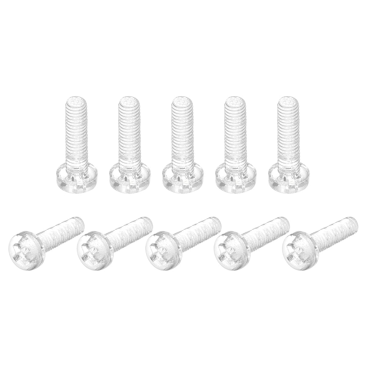 M3x12mm Plastic Phillips Bolts 50pcs PC Pan Head Machine Screws Transparent