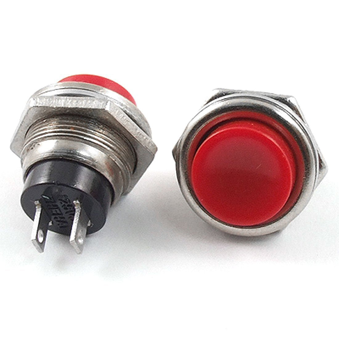 a11123000ux0410 Normal Open Momentary Push Button Switch, 3 Piece, AC 125V, 3 Amp SPST, Red