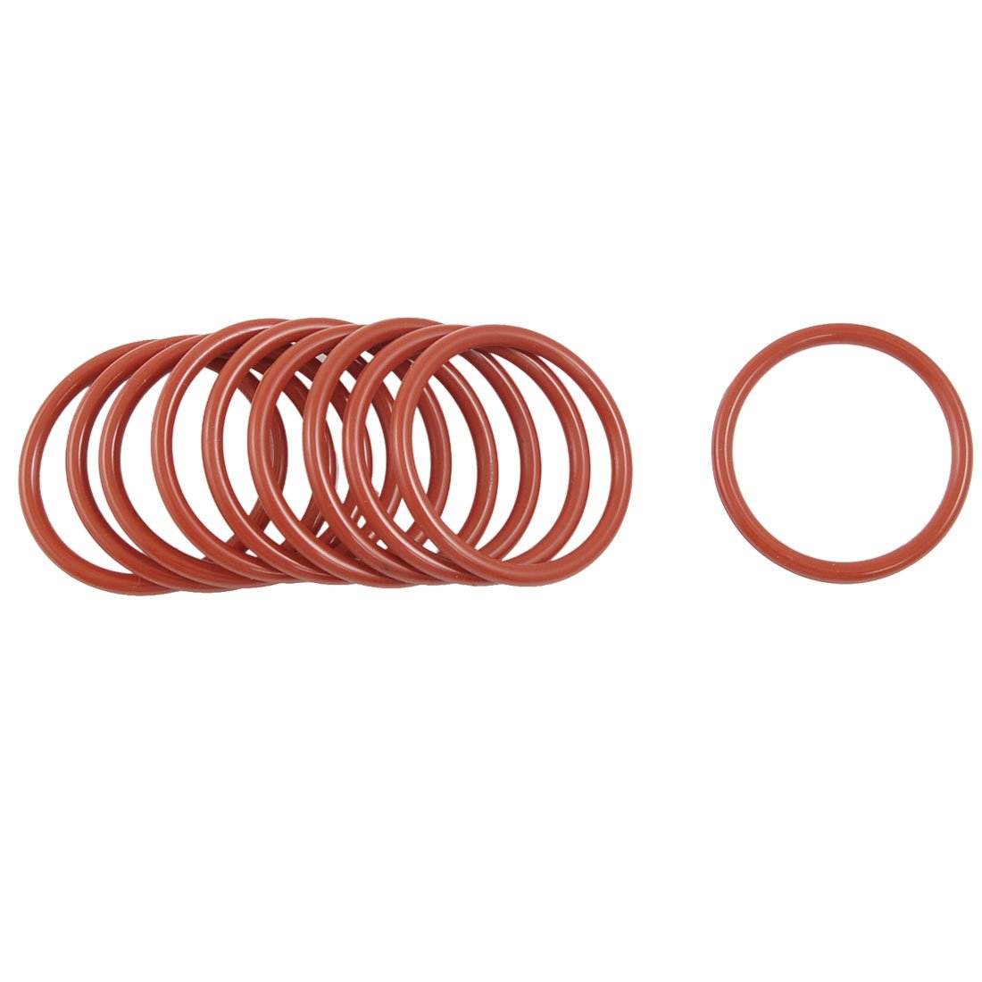 10 Pcs 38mm OD 3mm Thickness Dark Red Silicone O Rings Oil Seals Gasket