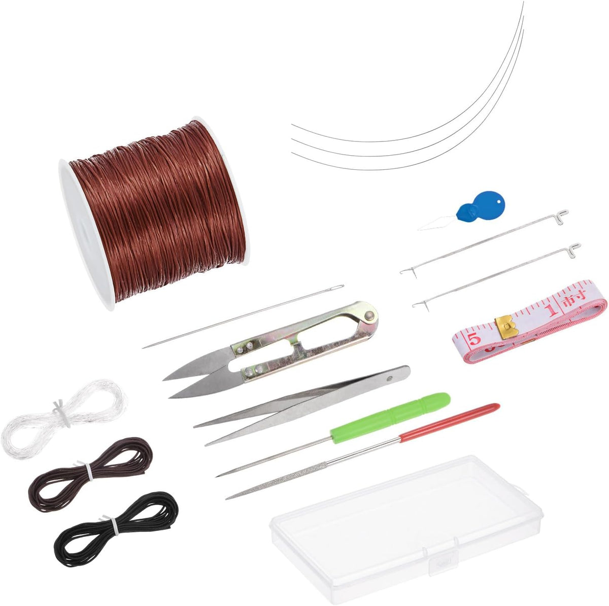 14Pcs Stretchy String Bracelets Kit, 0.8mm Elastic Stretch Cord Jewelry Bead Bracelet with Crochet Hooks Accessories, for Beads, Necklace Jewelry Making, Maroon