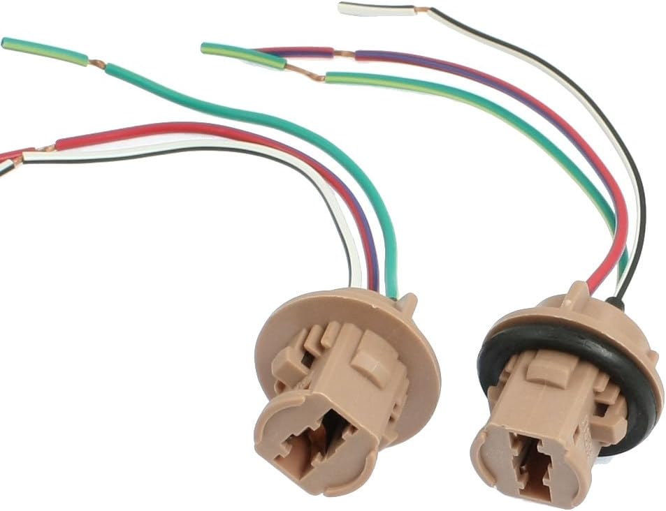 2PCS DC 12V T20 7443 Turn Brake Signal Light Socket Wiring Harness Connector Plug Pigtail Adapter for Car