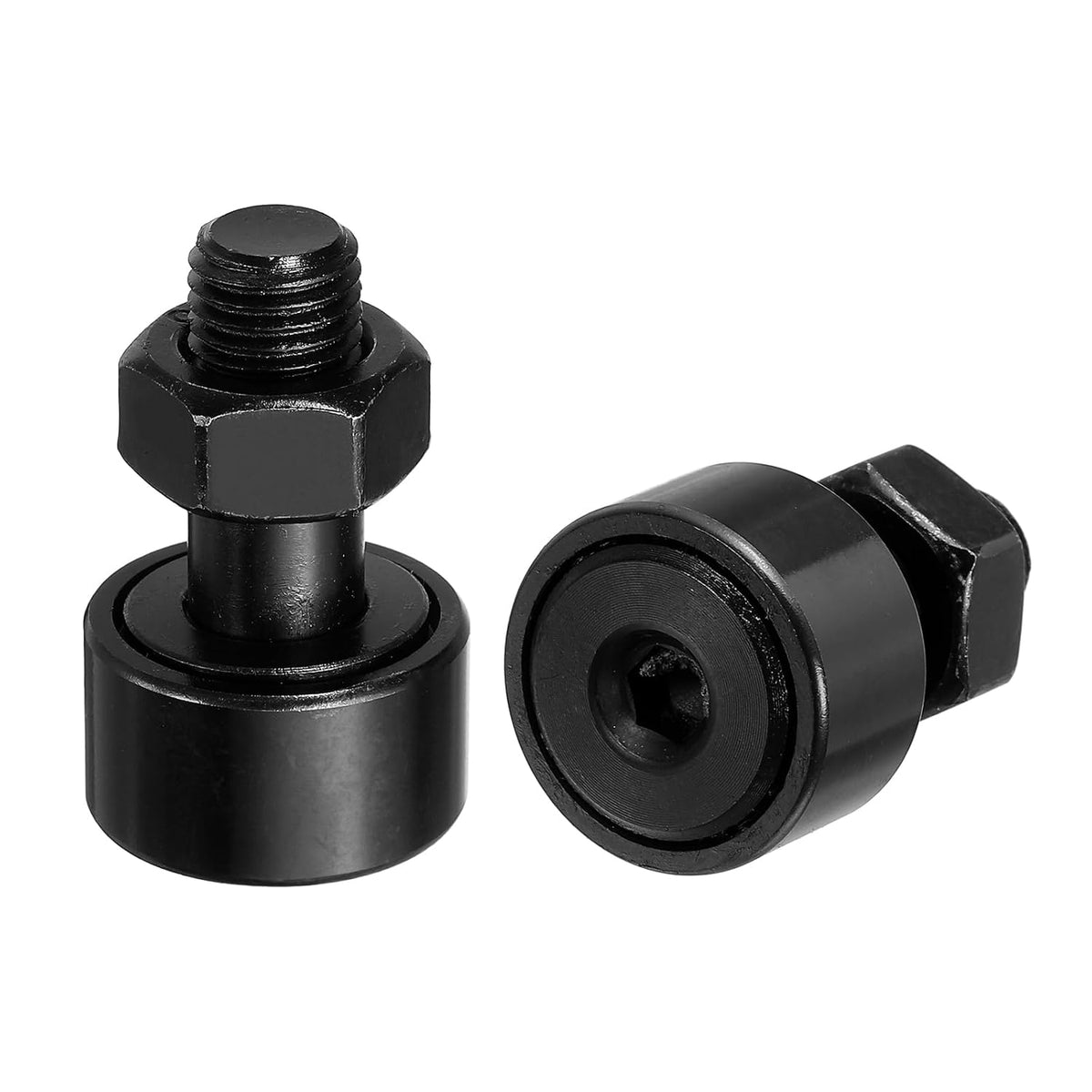 2Pcs CF10 Cam Follower KR22 Needle Roller Bearing, Chrome Steel Track Runner Bearings, 19mm Roller Dia M10x1.25mm Male Thread Stud Type Black Oxide for Machine Tool Guide Rail