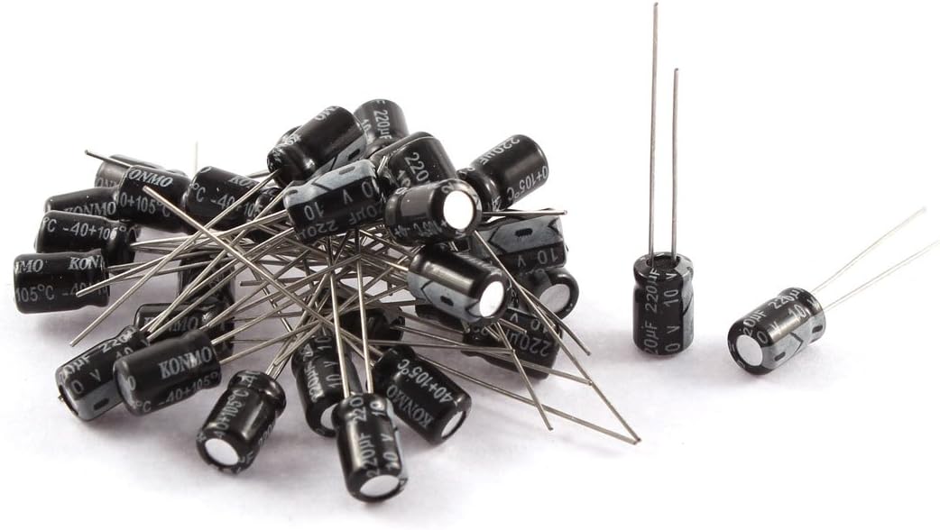 10V 220uF 105C Radial Lead Electrolytic Capacitor 5mm x 7mm 30Pcs