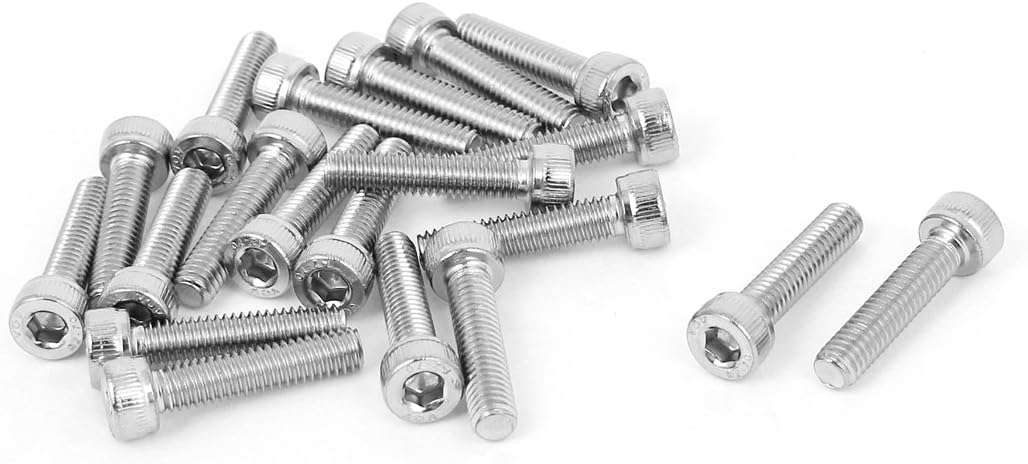 7mm Head Diameter M4x18mm Socket Cap Screws Hex Drive Keys 20pcs
