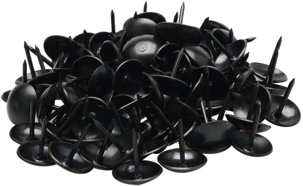 Metal Home Table Round Hat Thumb Tack Nail Push Pin 11 x 13mm 100pcs Black