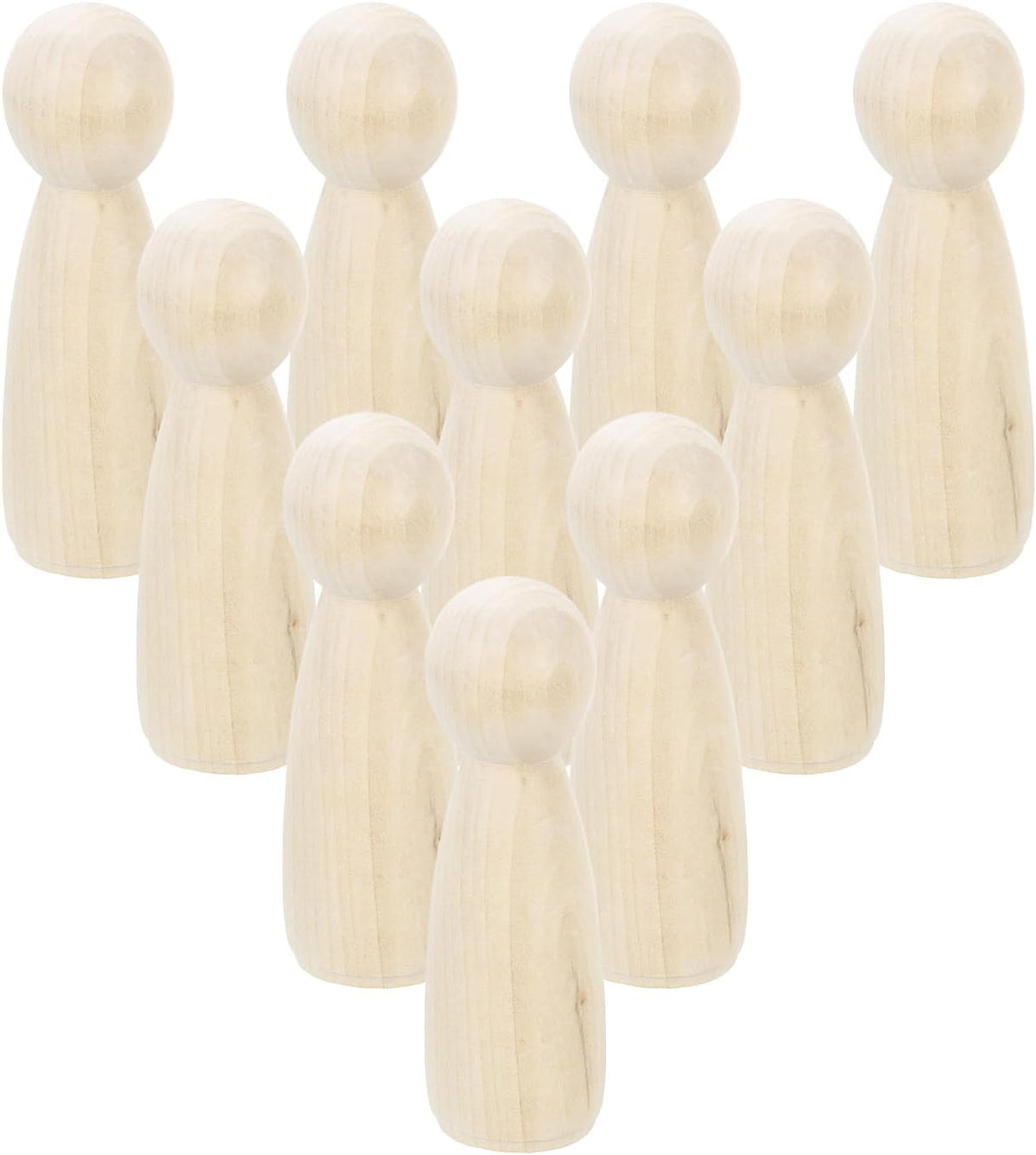 20 Pcs Wood Peg Dolls 4.72 Inch Female Unfinished Dolls Bodies Natural Wooden Figures Decorative Peg People for Painting, DIY Arts, Crafts and Graffiti
