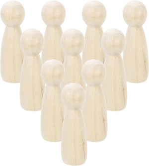20 Pcs Wood Peg Dolls 4.72 Inch Female Unfinished Dolls Bodies Natural Wooden Figures Decorative Peg People for Painting, DIY Arts, Crafts and Graffiti