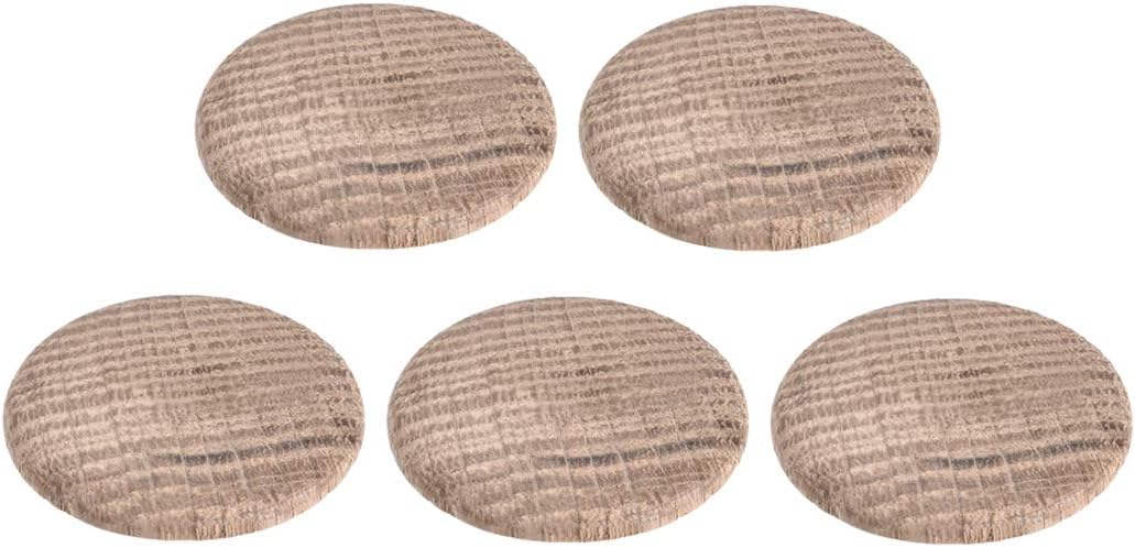 Wood Button Plugs 1 Inch Oak Hardwood Screw Hole Furniture Plugs 5 Pack