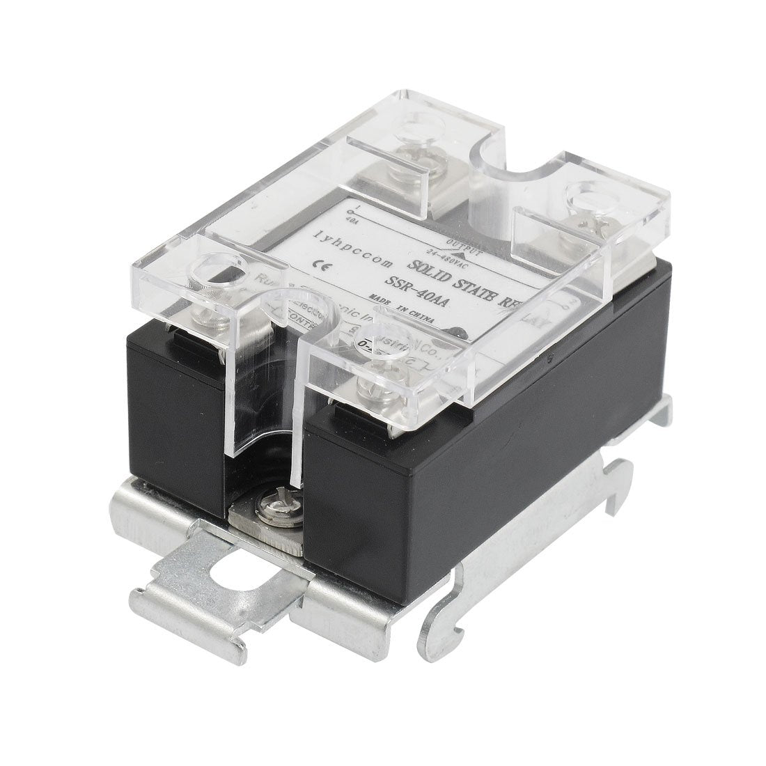 AC-AC DIN Rail Mount Covered Solid State Relay SSR 40A 90-280V