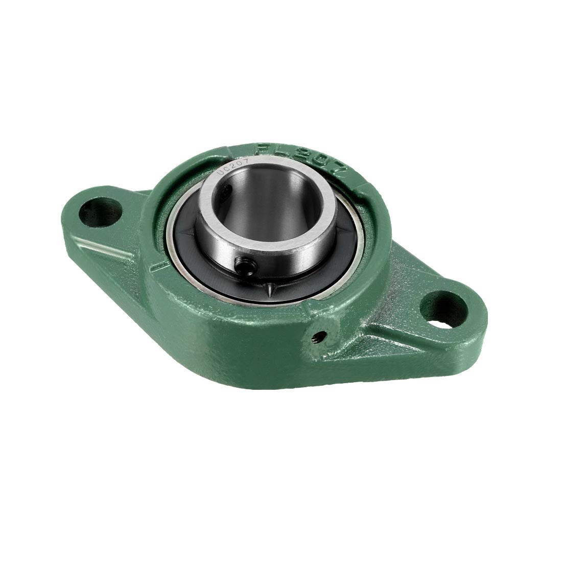 UCFL207 Flanged Pillow Block Bearing, 35mm Bore Diameter, Cast Iron/Chrome Steel, Set Screw Lock (Pack of 1)