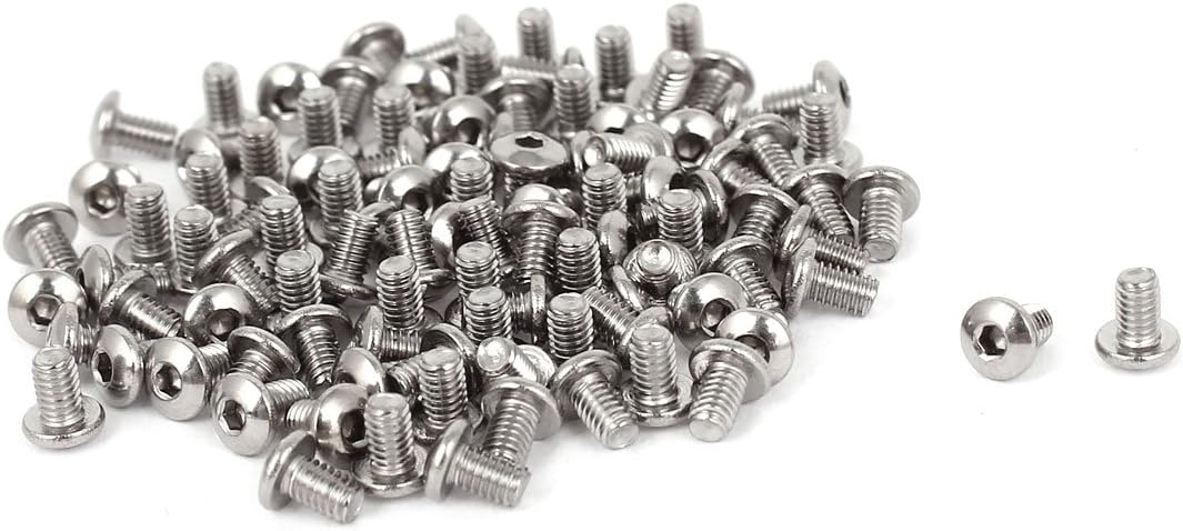 5mm Long M2.5x4mm Hex Button Head Bolts Machine Screws 100 Pcs