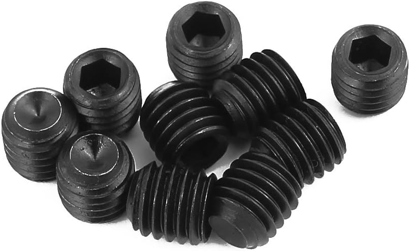 10Pcs Metal Black 8mmx8mm Hex Socket Grub Screw for RC Model Spare Part