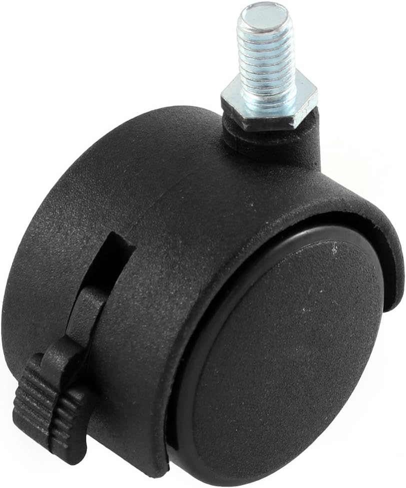 A15060400ux0019 Chairs 5/16" Threaded Stem 1.6" Dia Twin Wheel Swivel Caster with Brake