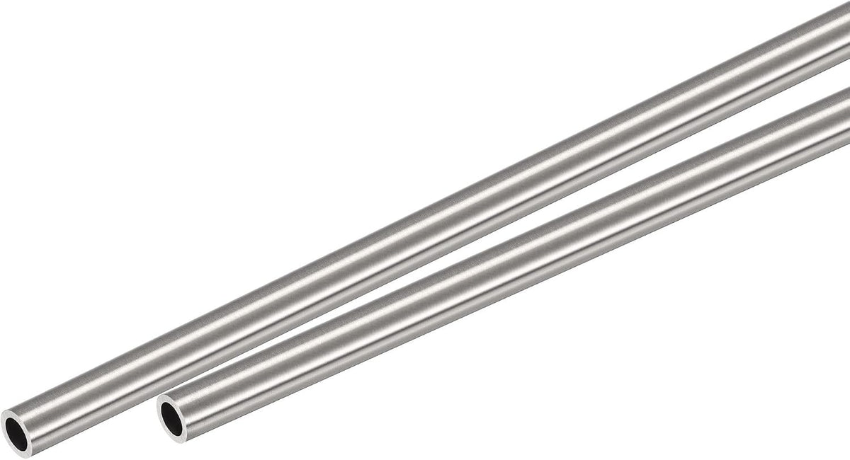 304 Stainless Steel Round Tube 6mm OD 1mm Wall Thickness 300mm Length 2 Pcs
