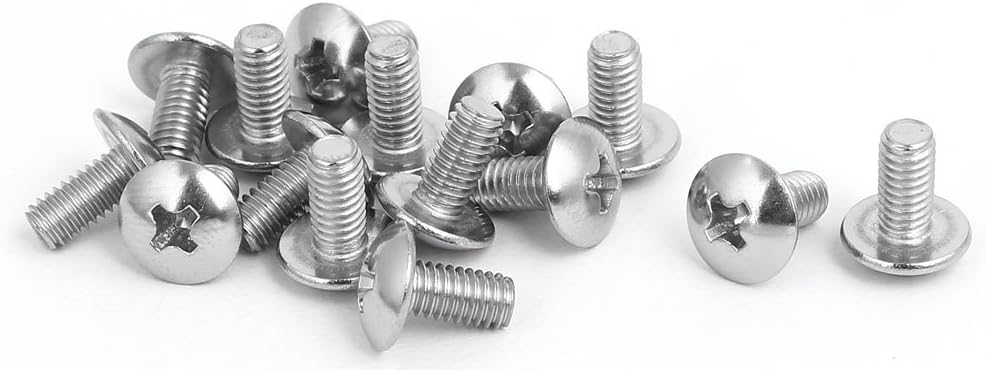 M4 x 8mm 316 Stainless Steel Truss Phillips Head Machine Screws 15pcs