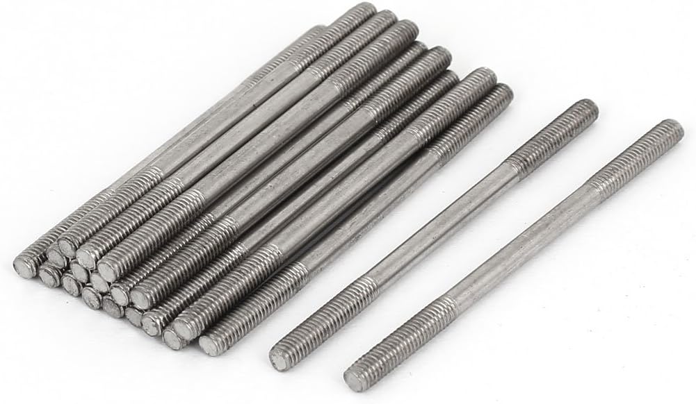 M3x50mm 304 Stainless Steel Double End Threaded Stud Screw Bolt 20pcs