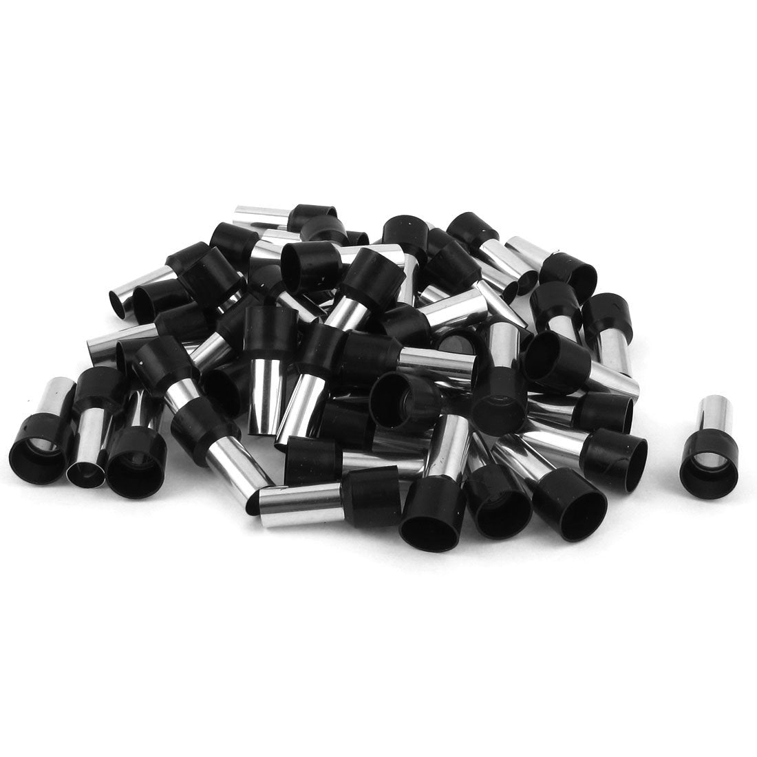 50 Pcs Wire Crimp Terminal Insulated Ferrule Tube Black E25-16 4AWG