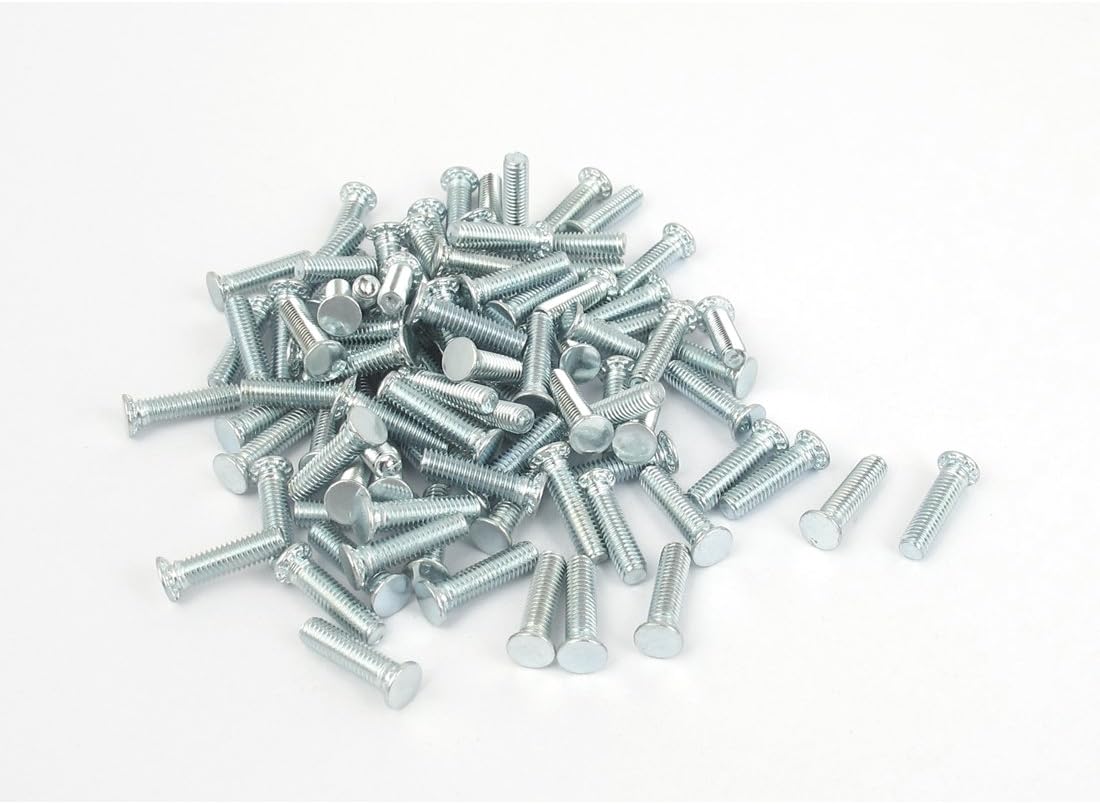 M3x12mm Zinc Plated Flush Head Self Clinching Threaded Studs 100pcs