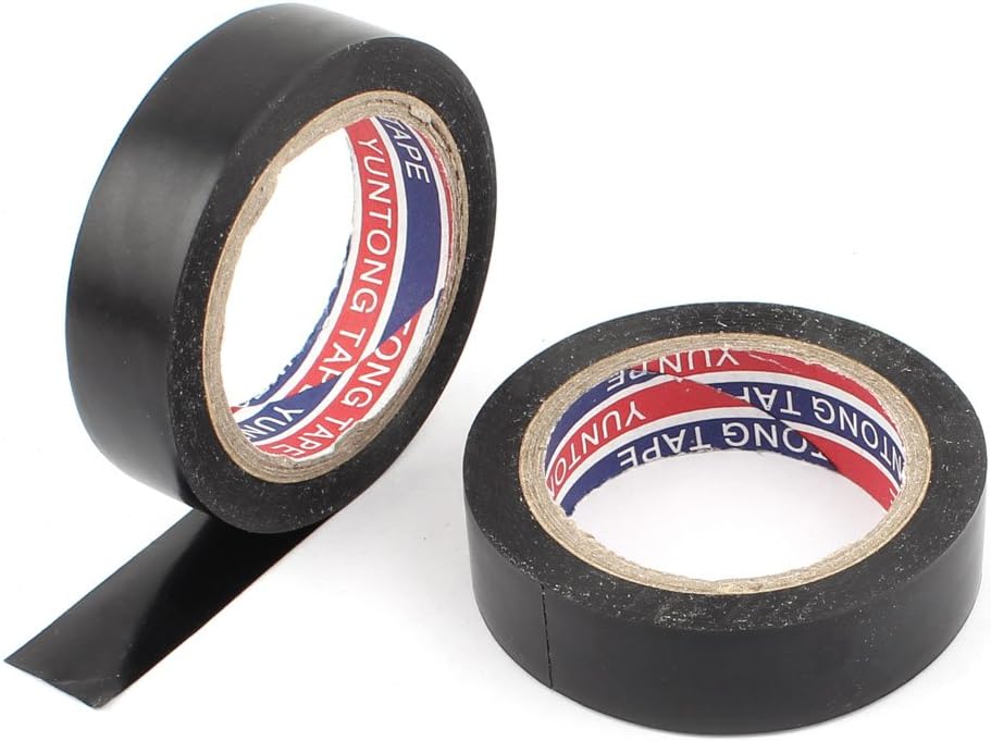 2Pcs Black 15mm x 9Meter PVC Electrical Insulation Adhesive Tape