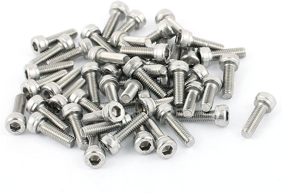 50Pcs M3 X 10mm Stainless Steel Hex Socket Round Head Machine Screws Bolts