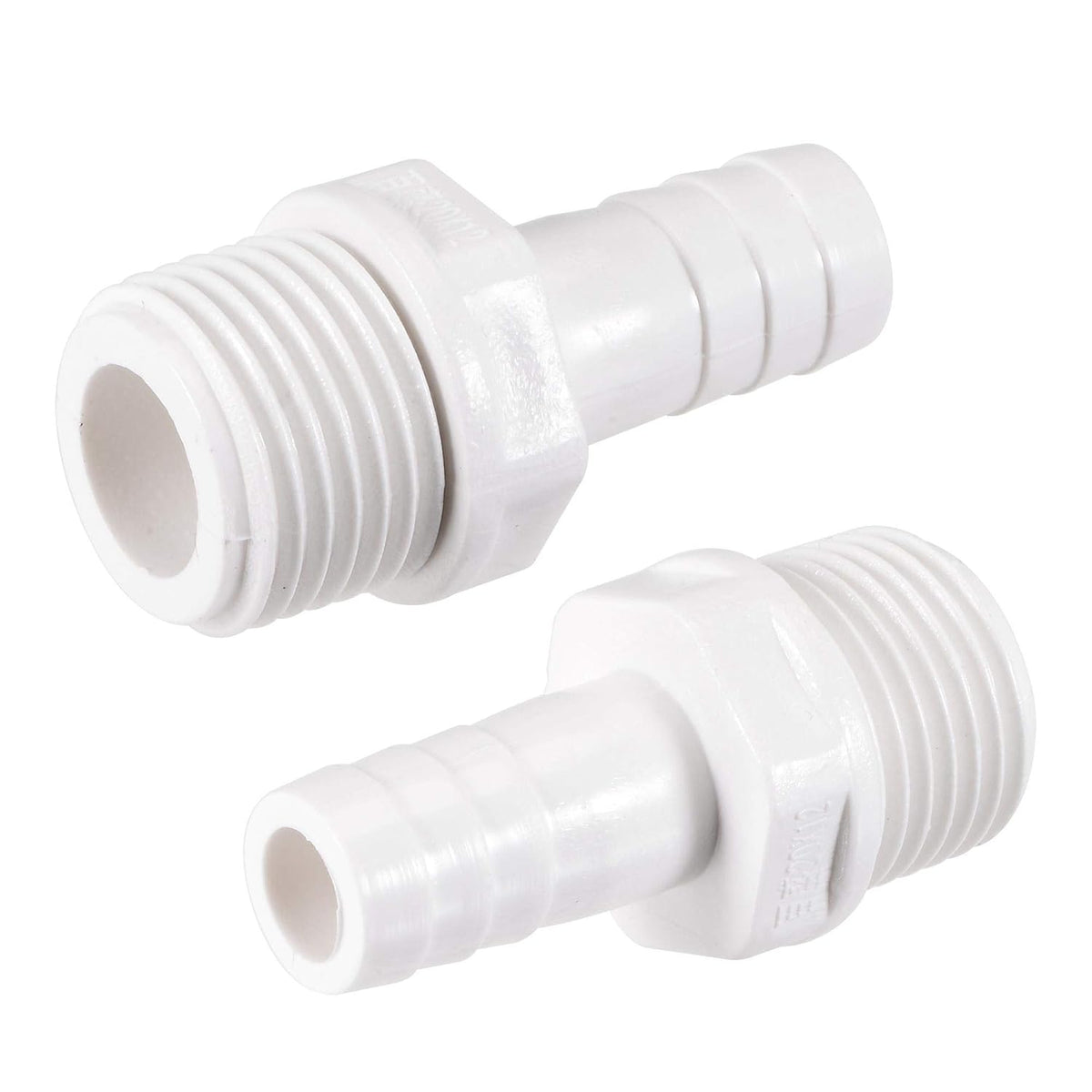 PVC Tube Fitting Adapter 12mm Barbed x G1/2 Male White for Aquariums, Water Tanks, Tubs, Pools 2Pcs