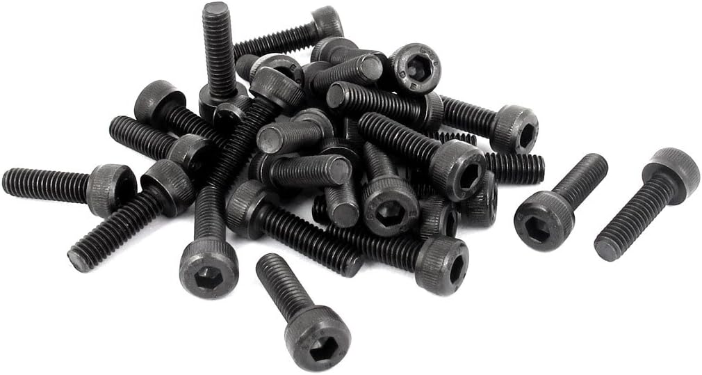 M4 x 14mm 12.9 Alloy Steel Hex Socket Head Cap Screws Bolt Black 30pcs
