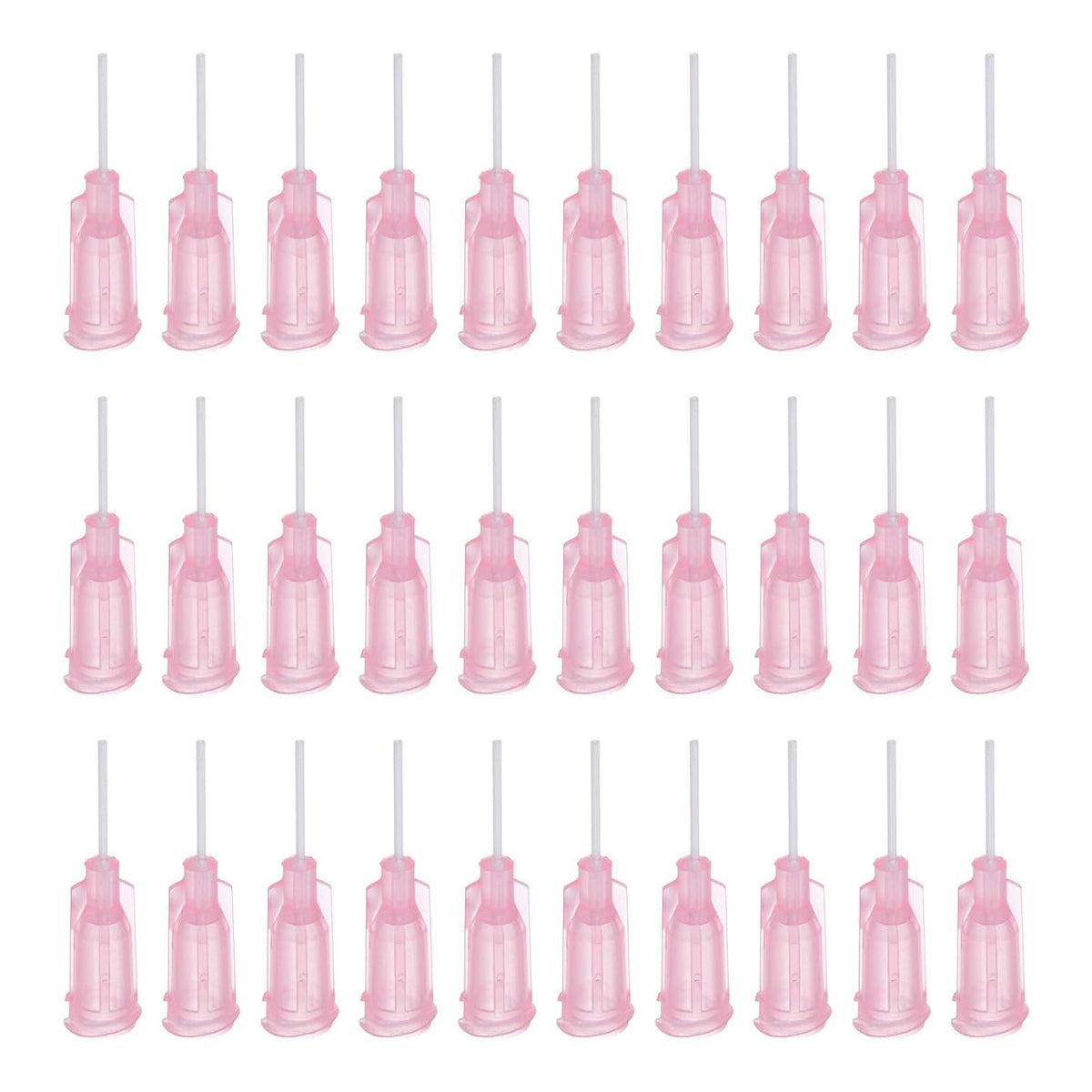 100 Pcs 20G Plastic Dispensing Needles with Luer Lock, 1/2" PTFE Needle Tube PP Heat-Resistant Plastic Blunt Tip for Liquid Glue Gun, Pink
